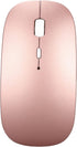 Keyboard Mouse Set 2.4G USB Thin Ergonomic Mute for Computer (Rose Gold)