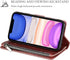 UEEBAI Wallet Case for iPhone 11 - PU Leather Magnetic Closure Handbag with Zipper Pocket, Glitter Pink