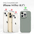 GONEZ for iPhone 14 Pro Case, with 2 Pack Screen Protector + 2 Pack Camera Lens Protector, Soft Anti-Scratch Microfiber Lining, Shockproof Protective Liquid Silicone Phone Cover 6.1'', Calke Green