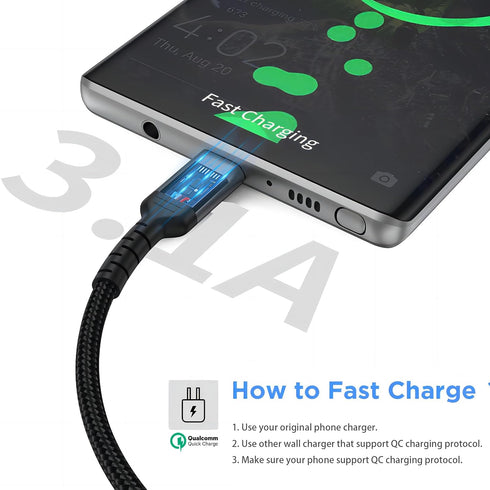 6 inch USB-C Charging Cable Short, 3 Pack Braided USB A to USB C Cord Fast Charging Type C Cable for Charging Station, Compatible with Samsung Galaxy S22 Ultra Note 20 A21 LG V30 V40 Pixel 6