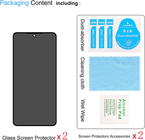 2 Pack Privacy Screen Protector for Samsung Galaxy S22 5G 6.1 inch, Ultra HD Anti-Spy Tempered Glass, Easy Install