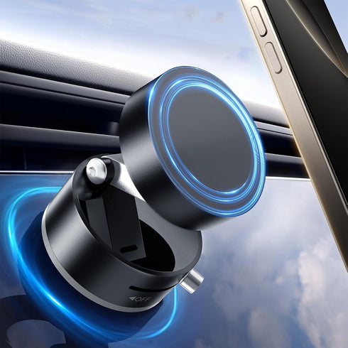 Amoner Vacuum Magnetic Suction Phone Holder, 2025 Upgrade 360 Retractable Suction Cup Phone