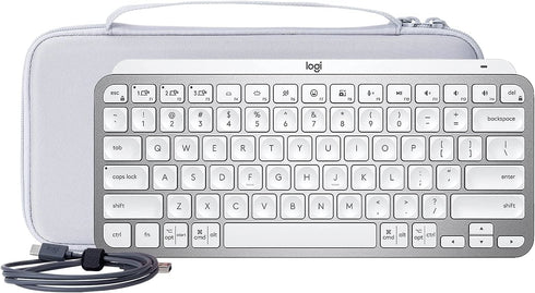 Aenllosi Hard Carrying Case Compatible with Logitech MX Keys Mini Advanced Wireless Illuminated Keyboard (White)