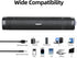 USB Computer Speakers with 3.5 mm Aux, Wired USB Powered SoundBar with Colorful LED Lights for Monitor, Laptop, Phone