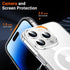 Temdan Clear Magnetic Case for iPhone 14 Pro 6.1" - Military Drop Protection, Shockproof, Built-in Kickstand, Not
