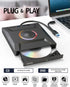 ASHDOL Drive,7 1 3.0 External CD DVD in USB and Type-C Disc Reader Writer Burner Player,Slim and Portable CD DVD +/-RW
