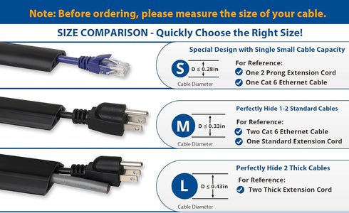 Floor Cord Cover 4ft, Gray Cable Management Cover, Prevent Cable Trips, Wire Protector for Electric Power Cords