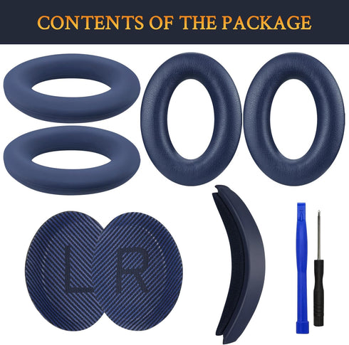 SOULWIT Ear Pads Cushions + Headband + Silicone Earpads Cover Protector for Bose QuietComfort 35 QC35
