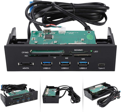 ciciglow 5.25inches 3.0 3.1 M2, 64G Internal Card Reader, USB Interface Multifunction Internal Card Reader Dashboard PC