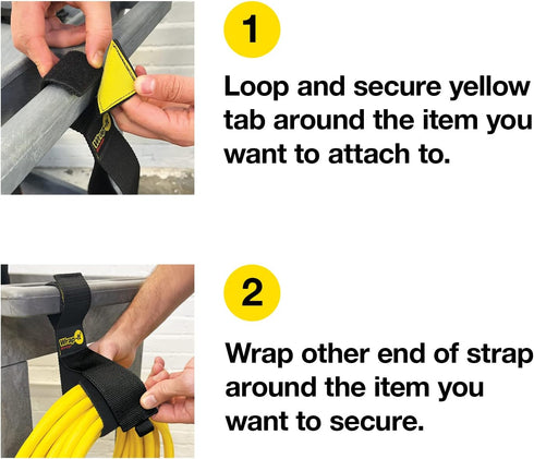 Twin-Straps by Wrap-It Storage, 12" (6-Pack) Hook and Loop Hanging Cord Wrap for Cable and Hose Storage