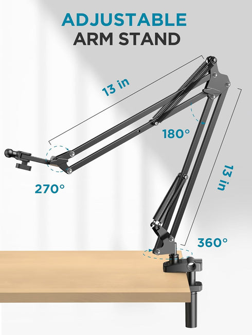 InnoGear Adjustable Tablet Stand, Phone Holder Mount for Desk Bed with 2 Clamps and Swivel Ball Head