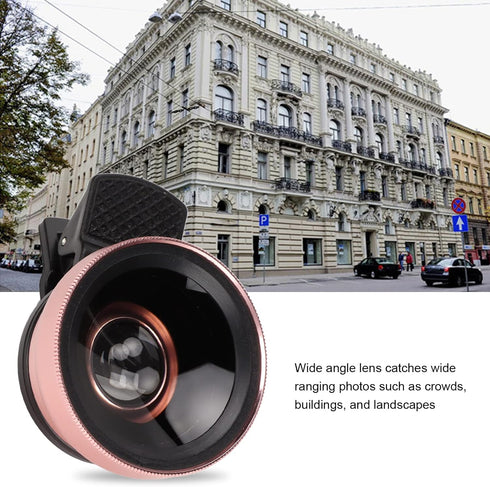 2 in 1 Cell Phone Lens Kit, Professional 0.45X Wide Angle 12.5X Macro Phone Camera Lens with Clip, Detachable HD Lens