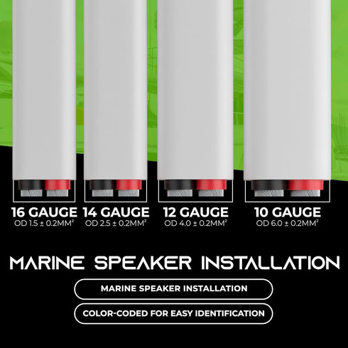 GearIT 14/2 Marine Wire 20 Feet, 14AWG Gauge Tinned OFC Copper Speaker Cable, White