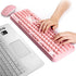 FOPETT Wireless Keyboard and Mouse Sets, Reliable 2.4 GHz Connectivity for PC, Laptop, Smart TV, Pink