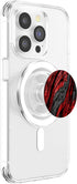 Black Red Wood Grain Clear PopSockets PopGrip for MagSafe