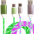 LED USB C Charging Cable 2 Packs 6.6FT Light Up Type C Charger Compatible with Samsung Galaxy S21 S20 S10 S9 S8 (Green