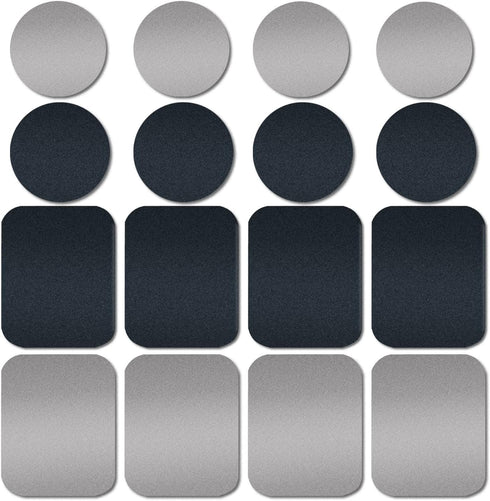 ACKLLR 16 Pieces Phone Car Mount Metal Plate with Adhesive for Magnetic Cradle-Less