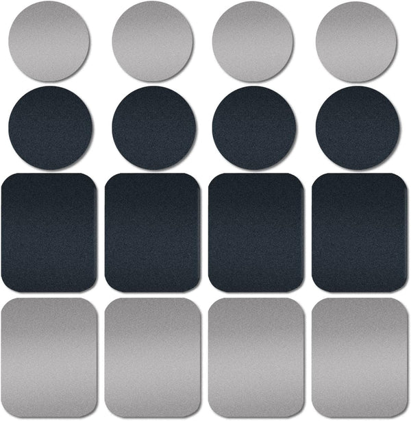 ACKLLR 16 Pieces Phone Car Mount Metal Plate with Adhesive for Magnetic Cradle-Less
