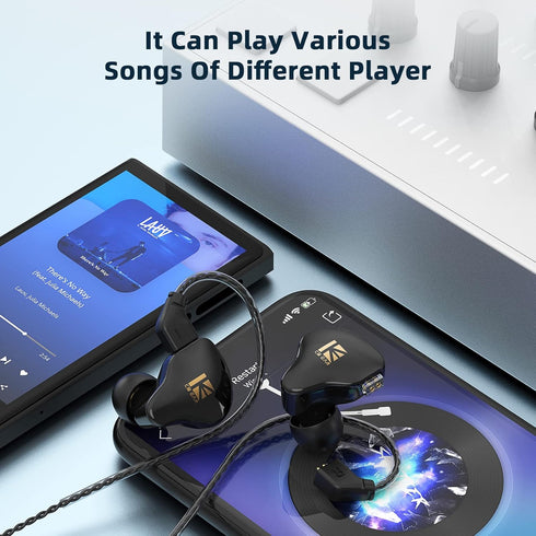 KBEAR KS1 Earphones: Super Bass IEM Headphones with Crystal Clear Sound & High-Resolution Noise Canceling for Musicians.