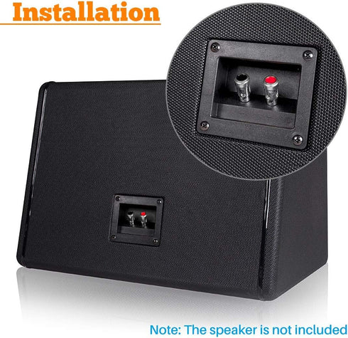 Kalevel 2pcs 2-Way Speaker Box Terminal Cup, Square Binding Post, Spring Loaded for DIY Home Car Stereo