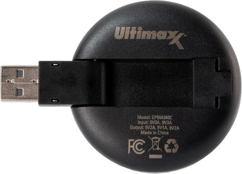 Ultimaxx USB Qi Fast Charger Pad Compatible with iPhone 14/14 Plus/14 Pro/14 Pro Max/13/13 Mini/SE 2022/12/11/X/8,