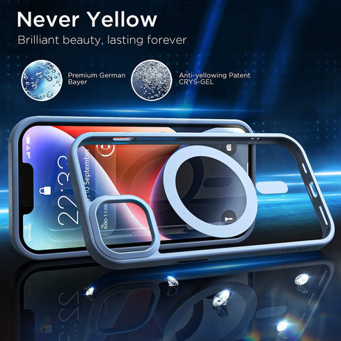 iPhone 14 & iPhone 13 Case, Sierra Blue, 2024 New, Shockproof Military-Grade Protection, Non-Yellowing, Slim MagSafe