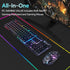 CHONCHOW 3200DPI Set PS4 Gaming Keyboard and Mouse Combo, USB Wired RGB Backlit, Mechanical Feel Anti-ghosting Keyboard