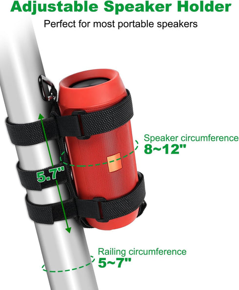 GOFORWILD Portable Speaker Mount, Waterproof Strap for Bluetooth Speakers, Compatible with Golf Cart