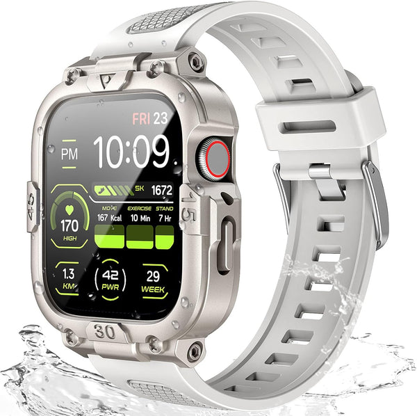 Dsytom Waterproof Case with Band - Compatible for Apple Watch Band 45mm 44mm 41mm 40mm, Rugged Shockproof Smartwatch