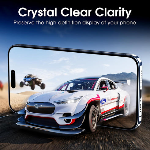 MOCOLL for iPhone 15 Plus Screen Protector with Camera Lens Protector, 6.7 inch Tempered Glass Film, Dynamic Island Compatible, Edge to Edge Protection, Case Friendly, Anti-Scratch - HD (2+2 Packs)
