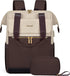 LOVEVOOK Laptop Backpack for Women, 15.6 Inch Work Bag with USB Port, 2PCS, Apricot-Coffee