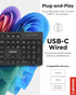 Lenovo 305 Wired USB-C Keyboard with Numeric Keypad, Full Size Keyboard, Slim Design, Black, USB-C Connectivity
