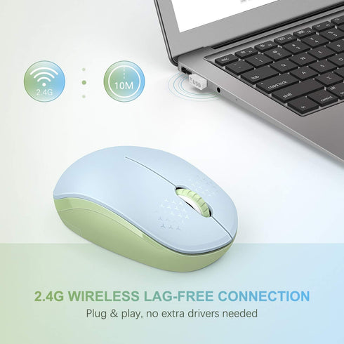 seenda Wireless Mouse, 2.4G Noiseless Mouse with USB Receiver, Portable Computer Mice for PC, Tablet, Laptop (Light