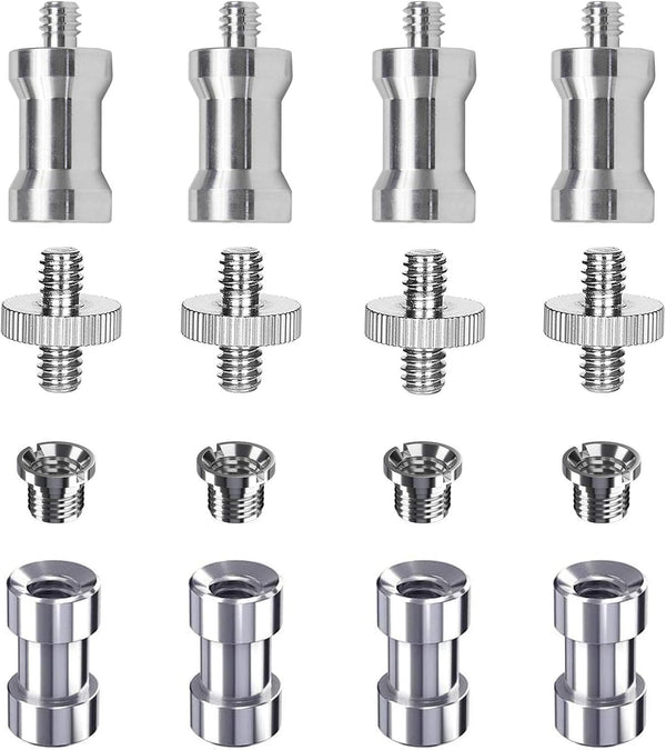 16PCS Camera Screws Mount Set 1/4 Inch and 3/8 Inch Threaded Converter Screws Adapter for DSLR Camera/Tripod