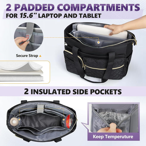 SDYSM 15.6 inch Teacher Tote Bag Laptop Bag Work Bags for Women Nurse Tote Professional Computer Messenger Shoulder