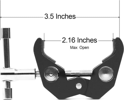 Super Clamp Camera Clamp with 1/4"-20 and 3/8"-16 Thread for Cameras, Lights, Umbrellas, Hooks, and More.
