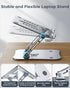 H&C(hcck&Cllassp) 11-17 inch Aluminum Laptop Stand for Desk, Foldable and Portable Laptop Riser, Adjustable Notebook