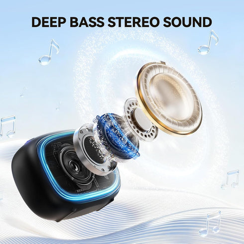 TECKNET IP67 30H 5.4, Portable Bluetooth Speaker, Waterproof Speaker with Stereo Sound, Up to Playtime, Magnetic