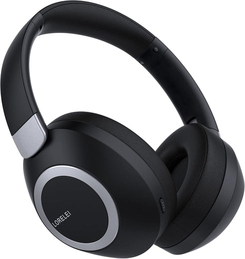 LORELEI B-C6 Wireless Over Ear Headphones, 50H Playtime, Foldable Lightweight Bluetooth Headsets, Deep Bass, Memory