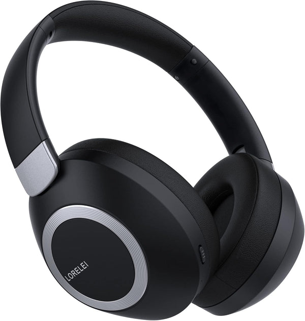 LORELEI B-C6 Wireless Over Ear Headphones, 50H Playtime, Foldable Lightweight Bluetooth Headsets, Deep Bass, Memory