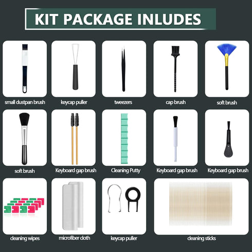 Keyboard Cleaner kit,Computer Cleaning kit,Mechanical Keyboard Cleaning kit,Anti-Static Brush,Small Cleaning Brush, Cleaning kit Compatible Laptop/PC/Computer/Keyboard/Laptop/Camera/Phone/Earbud