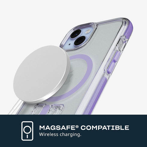 tech21 16e 15 EvoCrystal Kick case for iPhone / - Compatible with MagSafe - Impact Protection Case - Lilac