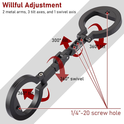 Zelnoox 1/4" 17/16/15/14/13/12 (MS-02R) Double Magnetic Ring Phone Holder Attach to Any Iron Surface | Screw Hole |