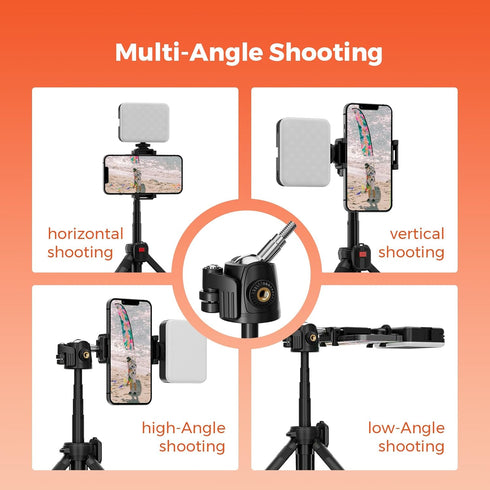 VK10 Vlogging Kit for Smartphone, Fill Light, Microphone, Phone Mount, Tripod, Bluetooth Remote Control