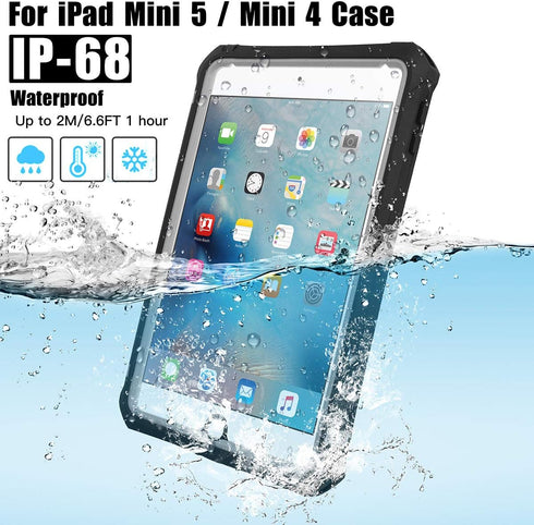 AICase Waterproof Case for iPad Mini 4/5, High Touch Sensitivity ID IP68 360 Degree Shockproof Protective Cover with