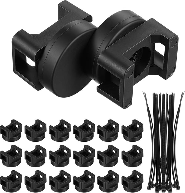 Kegeeei 120Pcs Magnetic Zip Tie Mounts 20 Heavy-Duty Magnet Bases & 100 Nylon