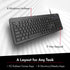 Macally Wired Full Size Keyboard, Quiet USB Keyboard for PC Desktop and Laptop, Comfortable for Typing