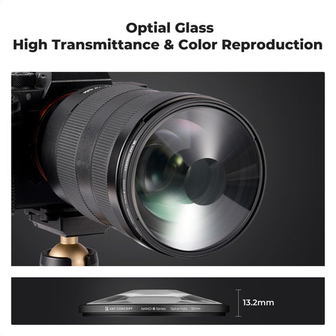 K&F Concept 82mm Spiral Halo Camera Lens Filter, Premium Optical Glass Halo Swirl Special Effect Filter with Cleaning