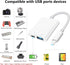 Lightning to USB Camera Adapter with Charging Port for iPhone Portable USB 3.0 Female OTG Cable for iPad to Connect Card Reader USB Flash Drive U Disk Microphone Keyboard Mouse Hubs Midi