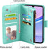 Asuwish Phone Case for Samsung Galaxy A15 5G, Wallet Cover with Tempered Glass Screen Protector, Green